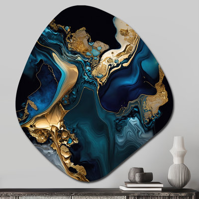 Bernard - Marble Unique Shape Metal Print, Modern Asymmetrical Metal Wall Art