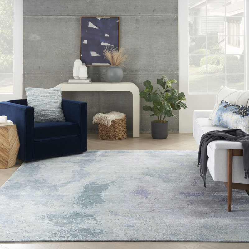 Nourison Tinita 7'9" x 9'9" Blue Green Modern Indoor Rug, Rectangle 7'9" x 9'9"