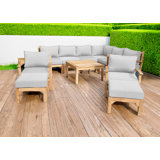 Huntington Outdoor 12 - Piece Teak Conversation Set