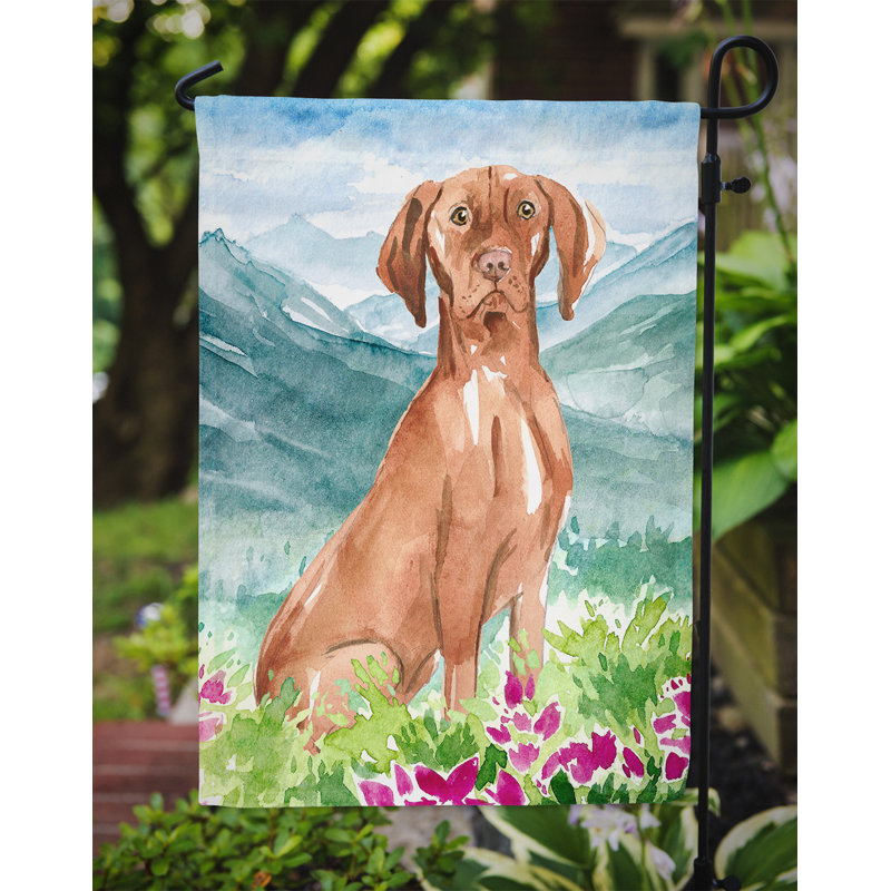 Yorkshire terrier yorkie à 2 côtés en polyester 15 x 11,5 po mountain fleurs drapeau de jardin, Vizsla (vert/brun/bleu)