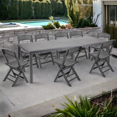 Rabette 8 - Person Patio Dining Set Rectangular Table