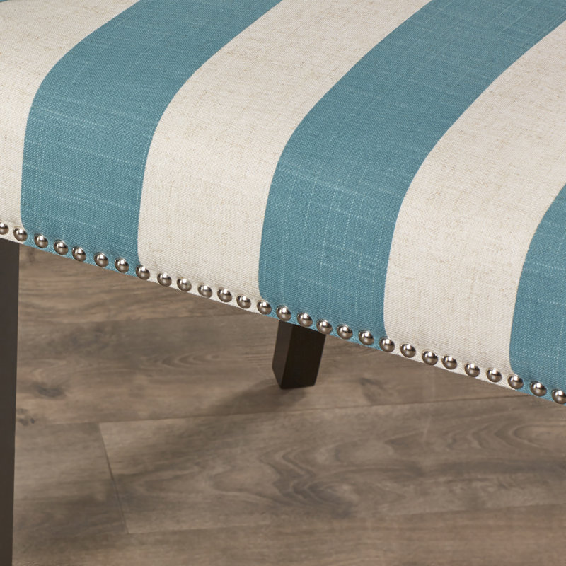 Capetown 19.5'' H Upholstered Side Chair, Aqua Blue / White Stripe, 2