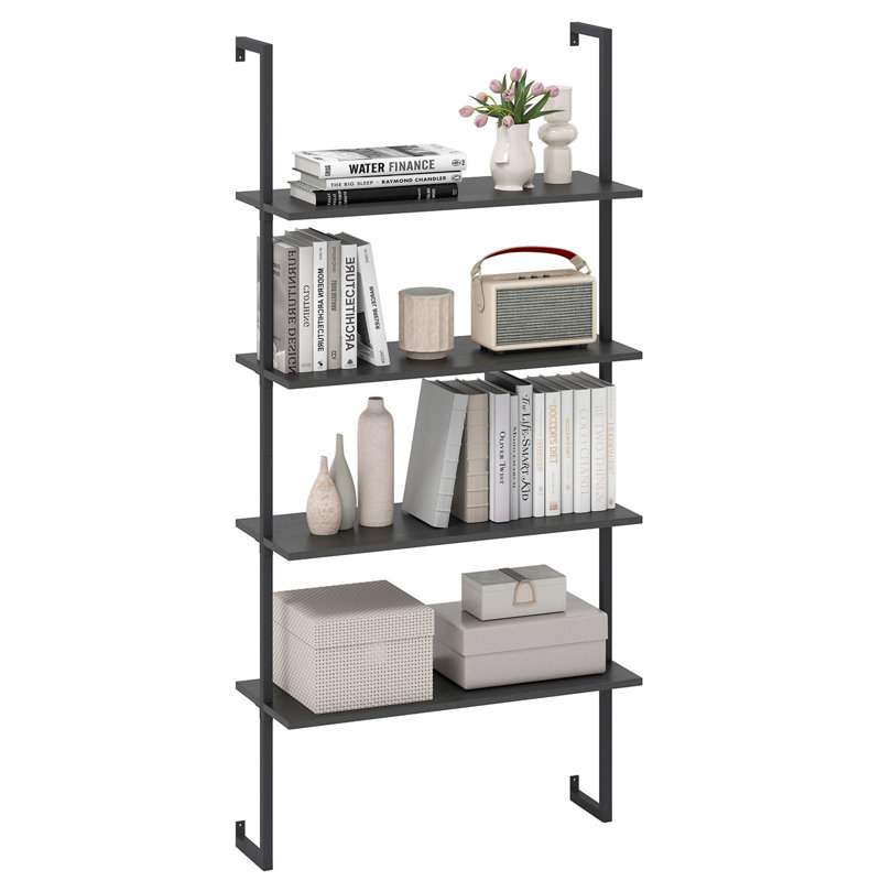 163cm H x 76cm W Metal Standard Bookcase, Black