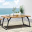 Table de salle à manger avec une esthétique industrielle moderne et une surface en bois de 72,16 W