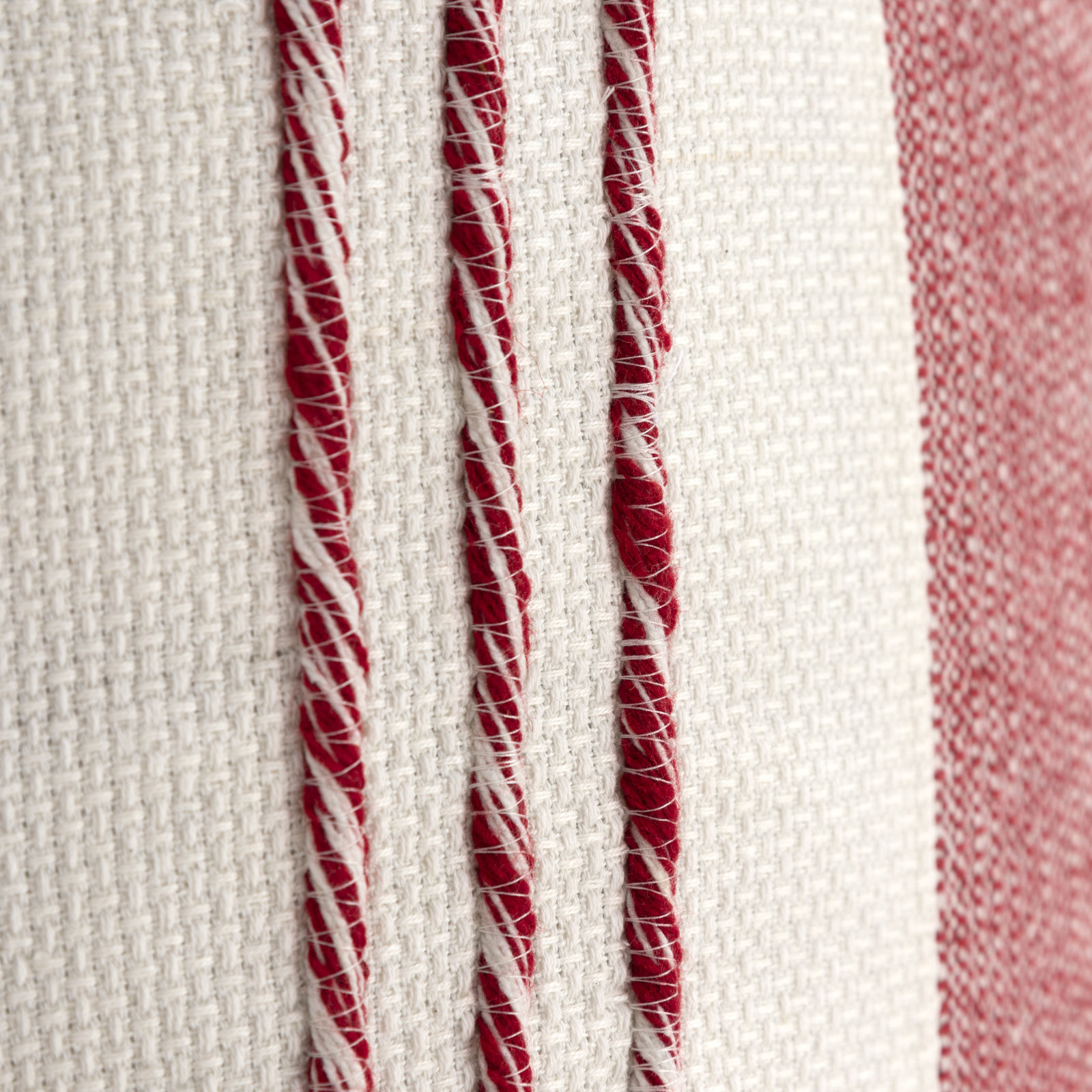 Arnell 100% Cotton Throw Square Throw Pillow, Red/White