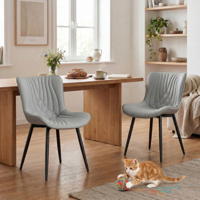 Comfortable Padded Dining Chairs with Back Easy Assembly Upholstered Side Chair, Accent Chairs for Kitchen, Dining Room