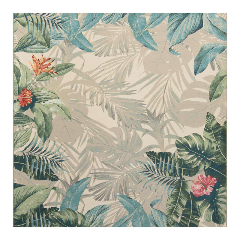 Tapis d'extérieur Anniston Multi_Unique Loom Kula, Carré 6 pi
