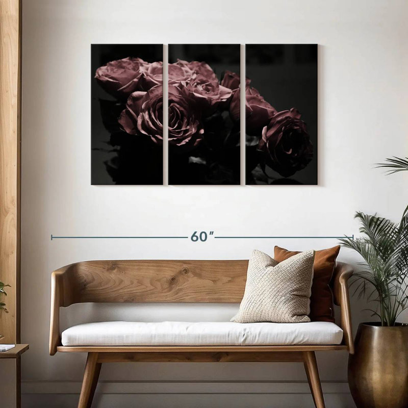 Roses mélancoliques Harnek, H 28 po x l 45 po