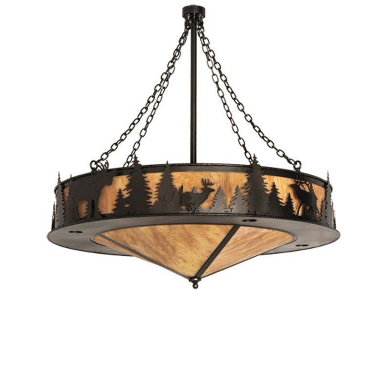 Luminaire suspendu en bronze huilé à 8 lumières Jaleiah