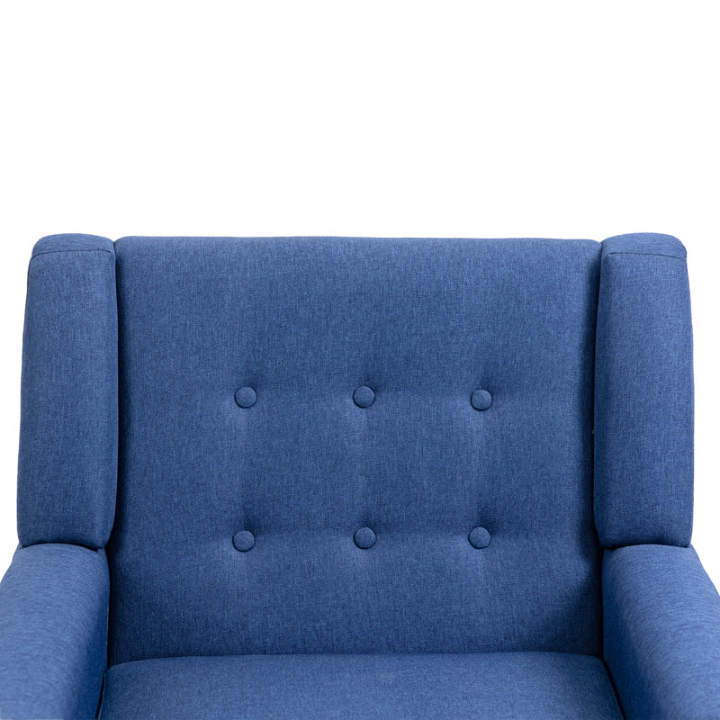 Jaqueze 73.4 Cm Wide Cotton Armchair, Blue Linen Blend