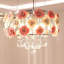 Lustre en cristal 20 pouces avec fleurs roses et blanches