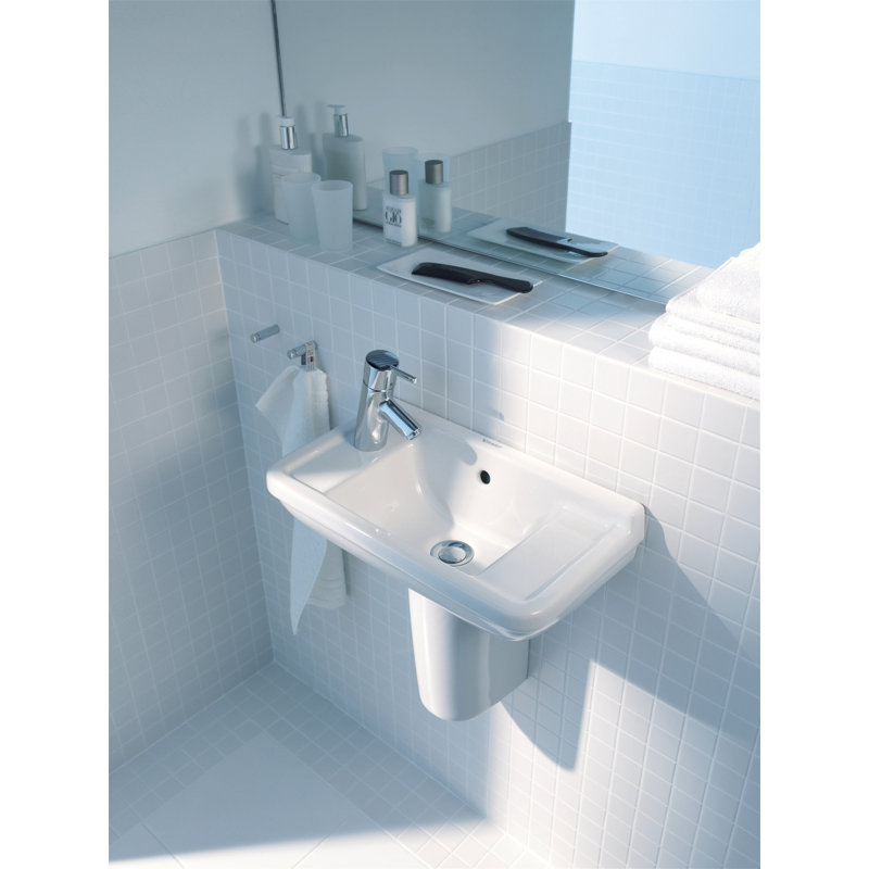 Lavabo de salle de bain mural en céramique avec trop-plein Duravit Starck 3, Gauche