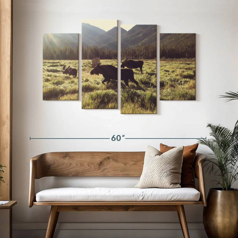 Brampt Three Bull Moose, 32" H x 52" W