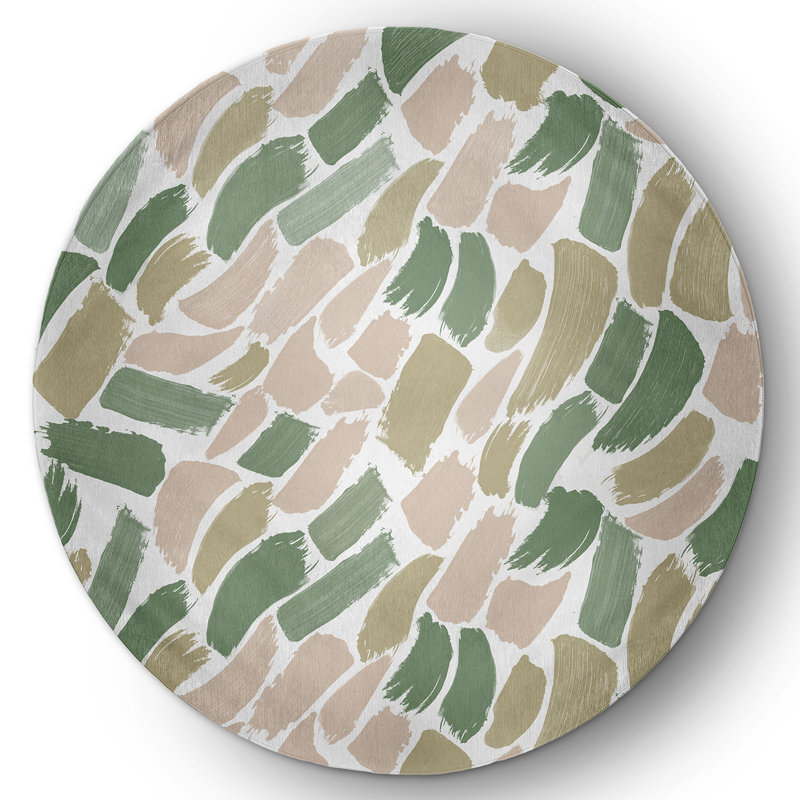 Chenille Abstract Indoor Rug, Round 5'