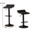 Tabourets de bar pivotants en cuir reconstitué noir (paire) - Hauteur réglable pour 2 sièges fonctionnels pour le salon, la salle à manger et le bureau