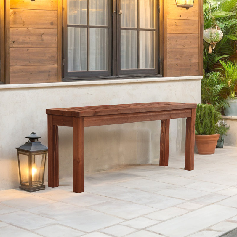 45-Inch Solid Wood Backless Patio Bench