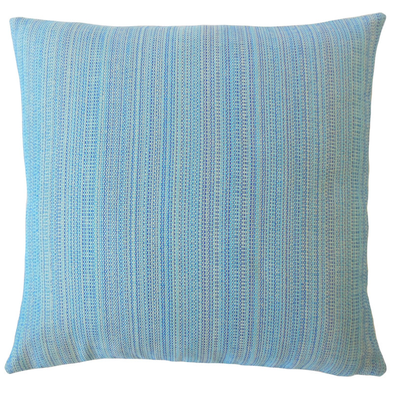 Thanh Striped Feather Reversible Throw Pillow, 22" x 22", Isle Water