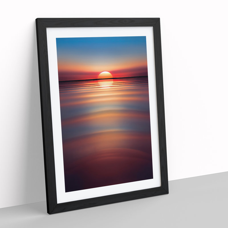 Cool Sunset - Single Picture Frame Painting, 64cm H x 46cm W x 2cm D, Black