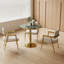 Table bistro ronde et moderne 31,5 pouces avec plateau tulipe et plateau en faux marbre, facile à assembler, structure en métal robuste-996190795-996190796