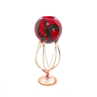 Vase de table en verre rouge 15 po