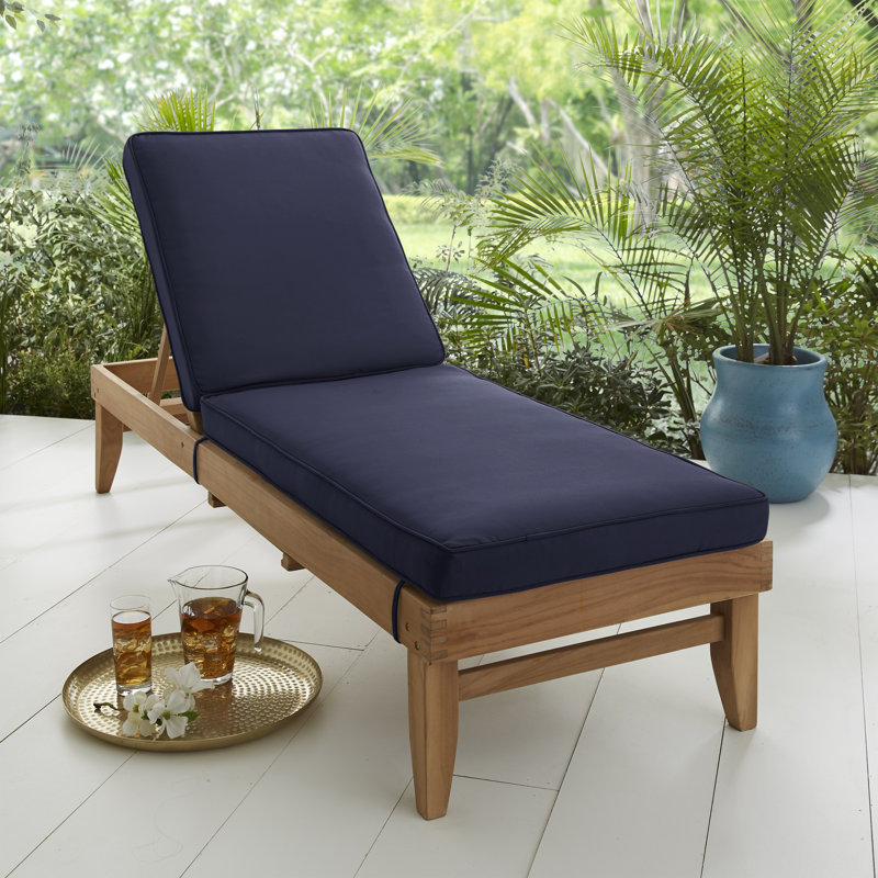 Ricmod Outdoor Sunbrella Seat/Back Cushion, 3" H x 24" W x 73" D, Canvas Navy SunbrellaCanvas