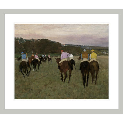 Racehorses at Longchamp by Edgar Degas -Framed Giclee Print