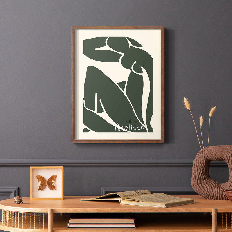 Matisse CCCVII Framed Print - Solid Wood, 28" H x 22" W, Brown