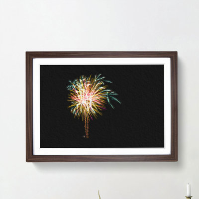 Palm Tree Fireworks - Framed Print