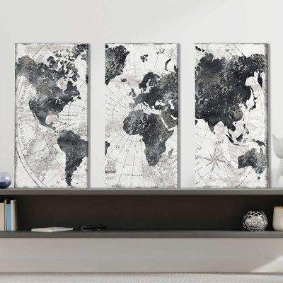 «Modern Atlas», reproduction sur toile 3 pièces