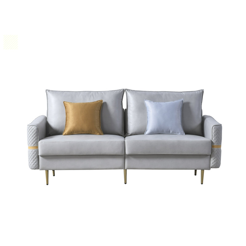Causeuse Givinda, Tissu gris pâle
