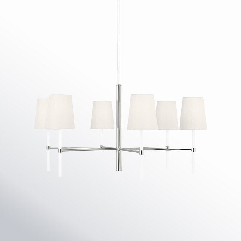 Monroe 6 - Light Chandelier, Polished Nickel
