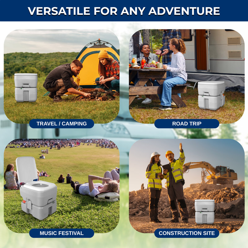 SereneLife 5.3 Gallons GPF One-Piece Toilet (Seat Included)