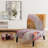 Abstract Watercolor with Red and Yellow - Contemporary Upholstered Slipper Chair