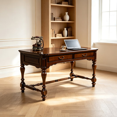 Bureau en bois d'hévéa rétro American Style