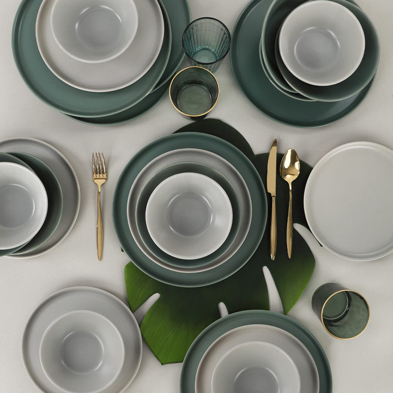 Nevsa Ceramic Dinnerware Set 24 Piece - Service for 6