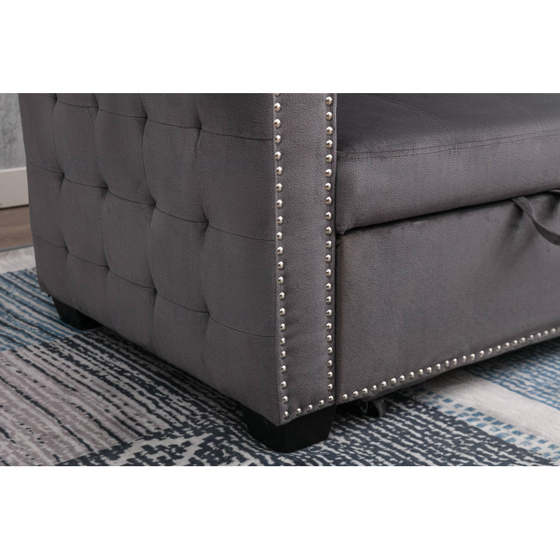 Mared Upholstered Sectional Right Hand Facing, Dark Gray Fabric Incorrect