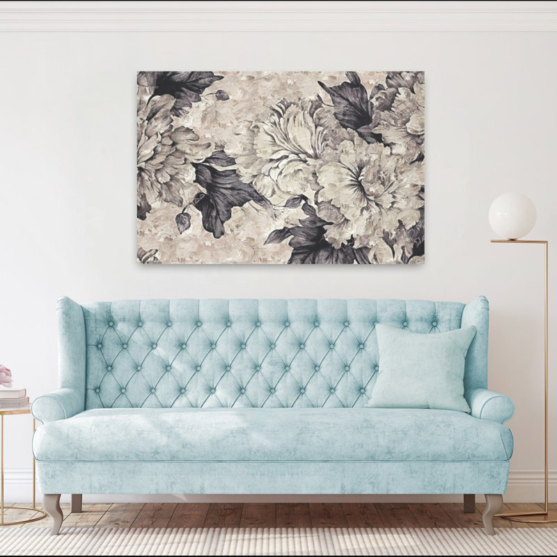Art contemporain contemporain abstrait fleur rustique, H 40 po x l 60 po