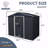 8Ft X 4Ft Outdoor Metal Storage Shed With Sliding Door And Foundation-121341750-121341752