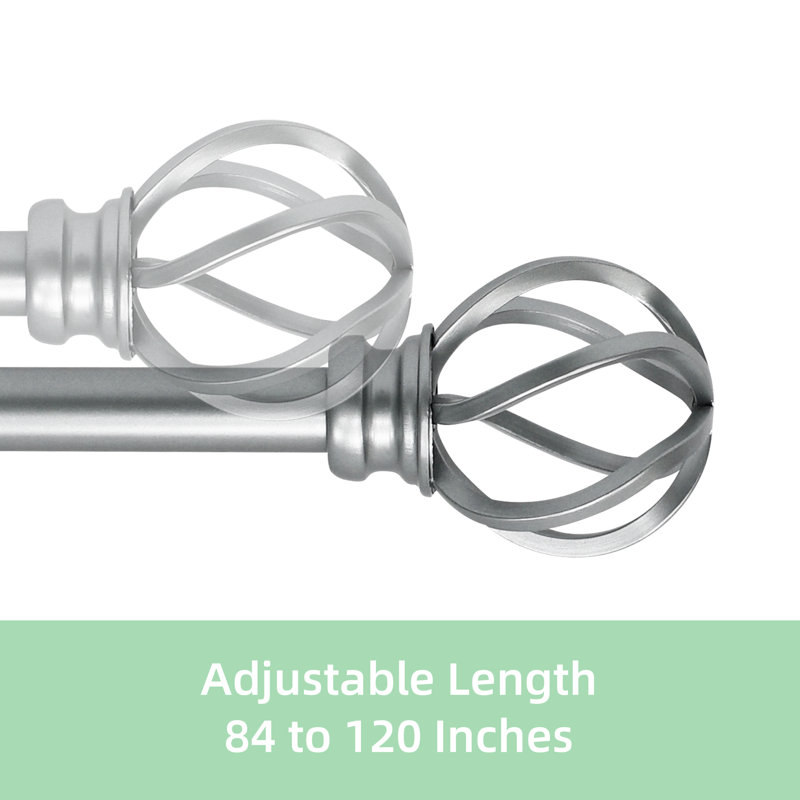 Comfrey Steel Adjustable, 2.12" H x 125.5" W x 2.12" D, Antique Silver