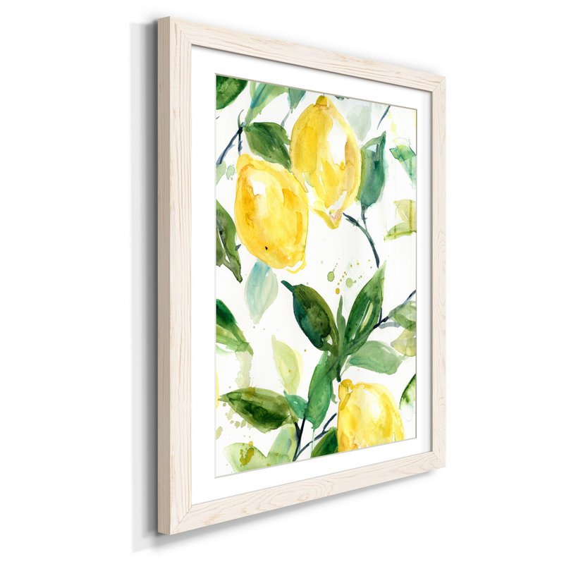 Lemony Branch I - Reproduction d'art sur toile encadrée, H 44 po x l 31 po x P 1 po, Blanc