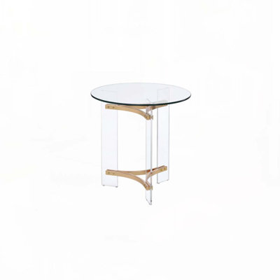 Table basse en verre avec pieds croisés