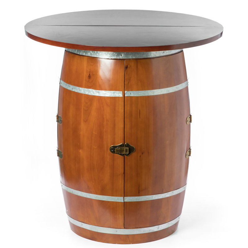 Wine Barrel Round Table Wine Storage Cabinet