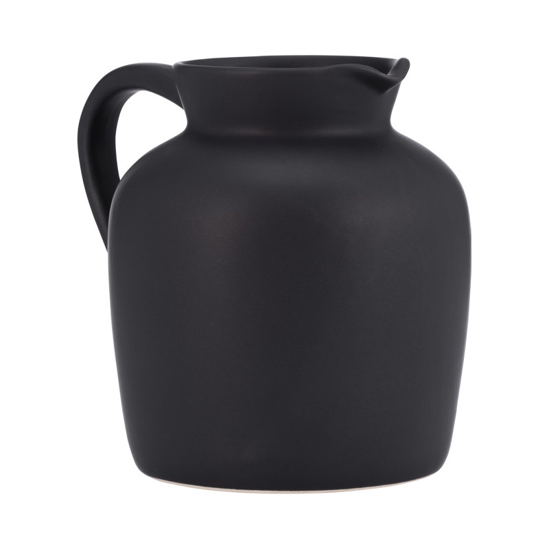  Vase pichet en céramique, Noir, H 5 po x l 6 po x P 4 po