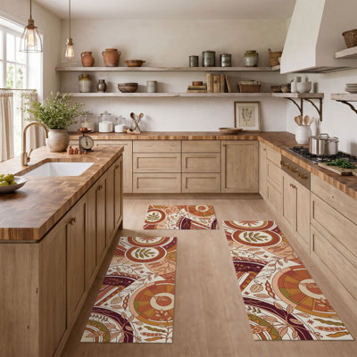 Tapis de cuisine lavables antidérapants Earthy