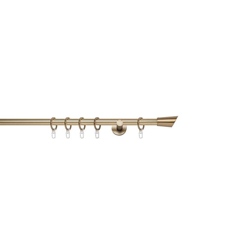 Curtain Rod, 2cm H x 160cm W x 6.5cm D, Brass Matte