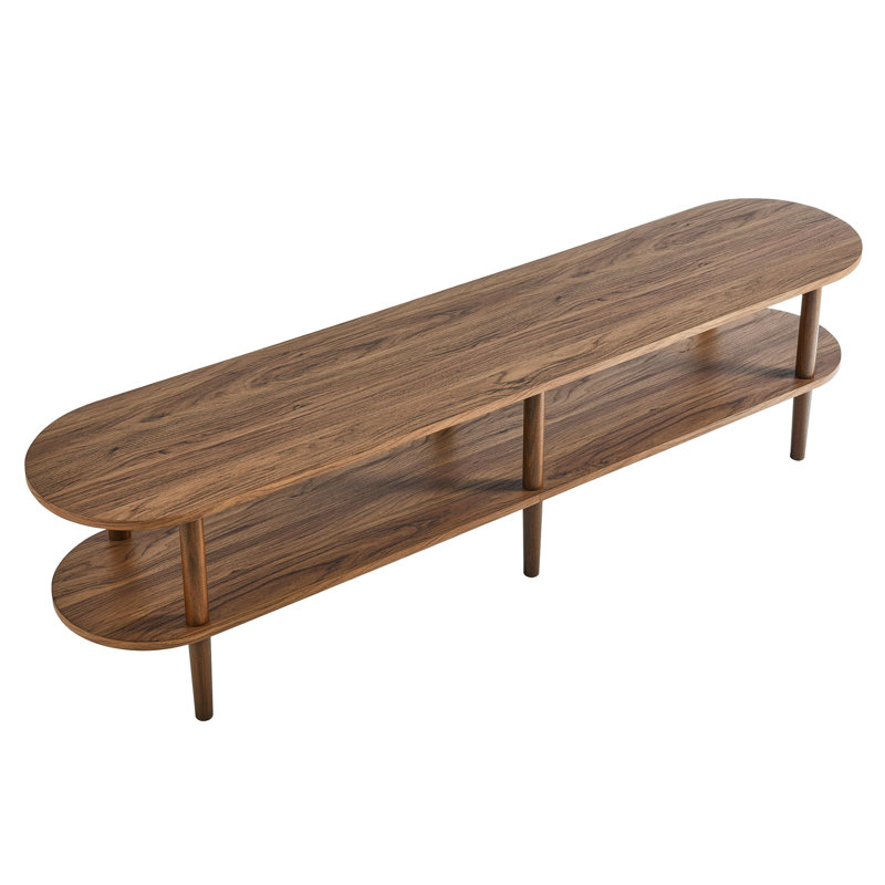 Torus Oval Wood TV Stand, Walnut