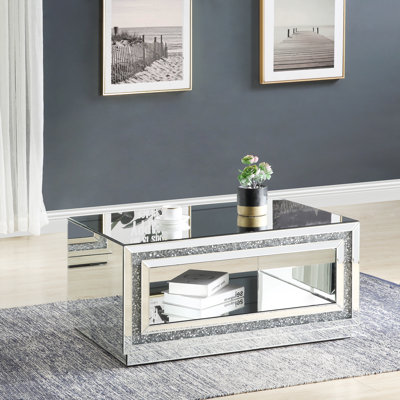 Table basse avec rangement en miroir Lisle