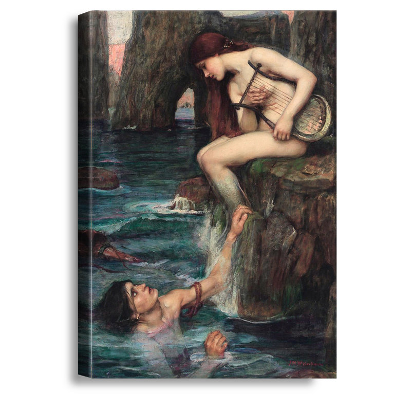 Reproduction de peinture, "The Siren" par John William Waterhouse, estampe numérique sur toile pour la décoration intérieure