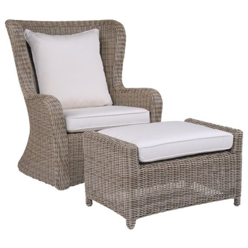 Sag Harbor Outdoor Lounge Chair, Sag Harbor Driftwood, Canvas Canvas