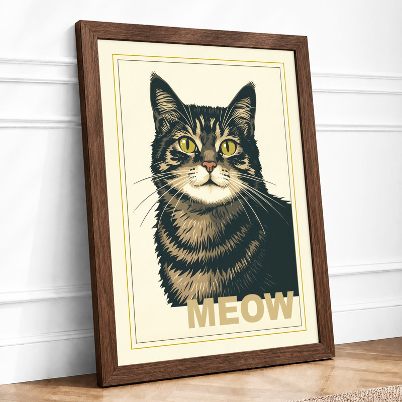 Tabby Portrait Modern - Framed Print, Walnut, A1 - 84.1 x 59.4 cm
